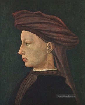  Renaissance Malerei - Porträt eines jungen Mannes Christentum Quattrocento Renaissance Masaccio Profil